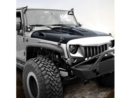 Jeep Wrangler JL / JL 4XE / Jeep Gladiator JT Steel Hood Bonnet Matte Black Avenger OFD