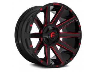 20" x 9" 5x127 ET1 Alloy Wheel D643 Contra Gloss Black/Red Tinted Clear Accents Fuel