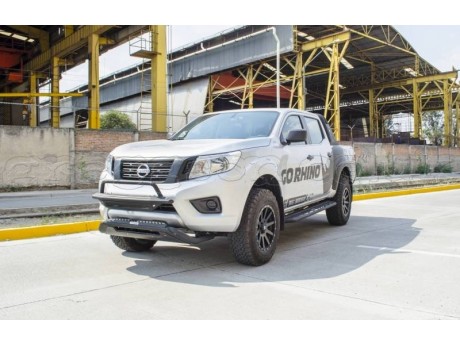 Nissan Navara NP300 Front RC3 LR Skid Plate With Step And Recessed Light Bar Mount For 20" Single  Row LED Go Rhino