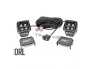 2" Square CREE LED Lights Pair Black Series With Cool White DRL Rough Country
