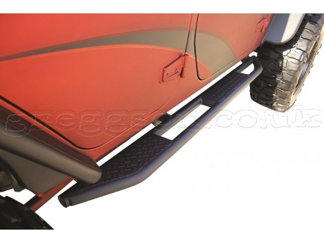 Jeep Wrangler JK 4D Black Side Steps  Rock Guard Go Industries