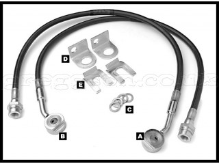 Jeep Grand Cherokee ZJ Jeep Wrangler TJ 22" Front Extended Brake Line Kit JKS